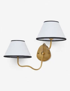 Magdalene Double Sconce -Luminous Living MagdaleneDoubleSconceBrass BlackRimShade 12724