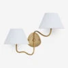 Magdalene Double Sconce 2 Magdalene Double Sconce -Luminous Living MagdaleneDoubleSconceBrass WhiteShade 0017